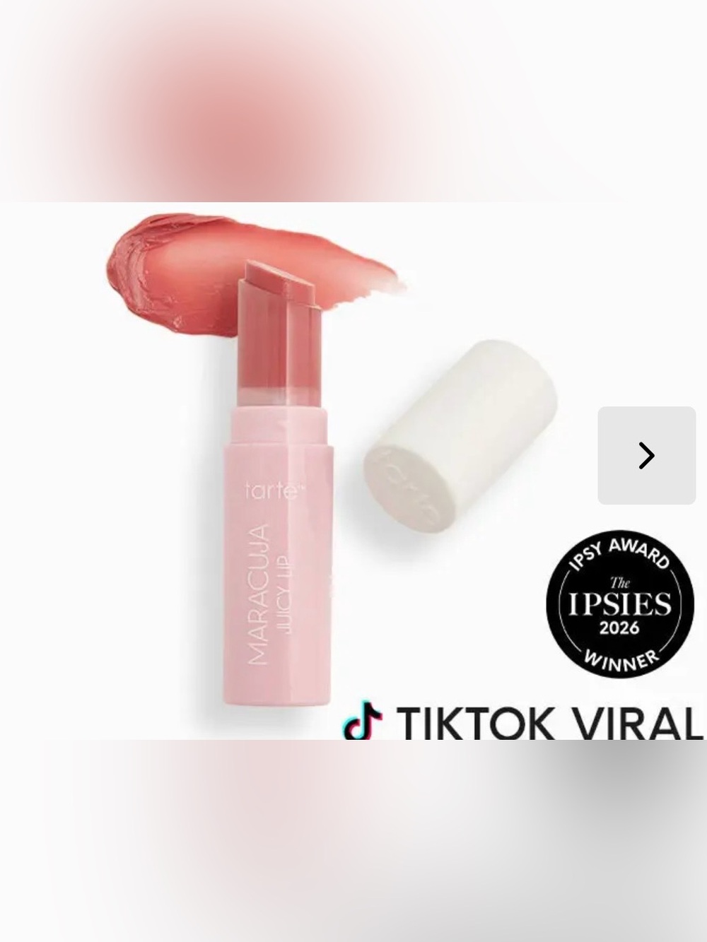 tarte Maracuja Juicy Lip Balm — deluxe mini rose (soft rosy pink)